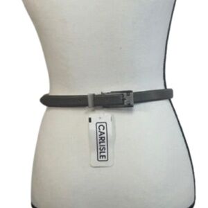Carlisle Textured Gray Belt with Metallic Buckle